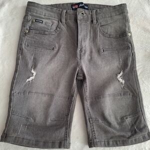 Phat Farm Kids Gray Distressed Shorts